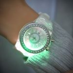 LED Backlight Sport Waterproof Quartz Wrist Watches-White
