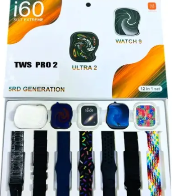 I60 Suit Extreme 12in1 Set Smart Watch Big 2.3inch HD Screen Dual Watch 9 Ultra 2 Earphone Wireless Charging